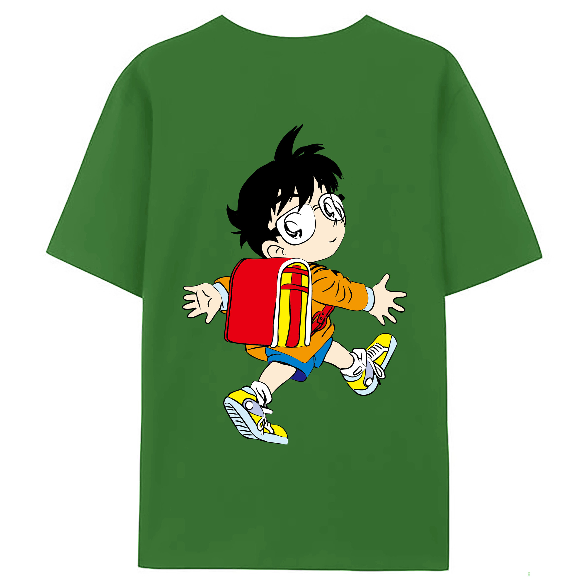 （画像用） 名探偵コナン 江戸川 コナン Detective Conan Conan Edogawa レディース半袖Tシャツ(バックプリント)